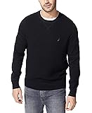 Nautica Men's Ribbed Sweater, True Black, Large