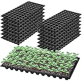 Elcoho 15 Pack Seed Starter Trays 72 Cells Seedling Trays Kit with 1080 Cells Plant Nursery Pots Plastic Plant Grow Plug Trays Mini Propagator for Garden Plant Germination, 21.3 x 11 Inches