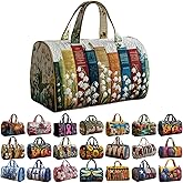 Quilted Duffle Bag,Handmade Retro Book Travel Bags for Everyday Travel,Funny Shopping Work Canvas Bag (I, 40x20cm)