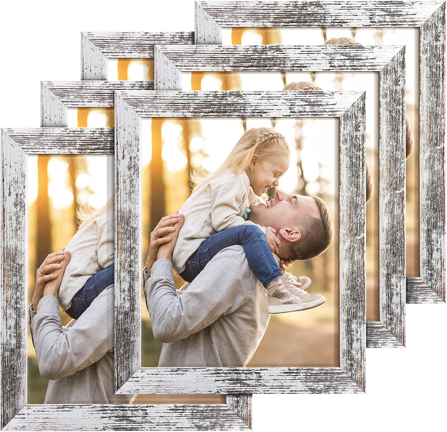 Photo Albums, Frames & Accessories - TWING 8x10 Rustic Picture Frames Set of 6 Distressed White Composite Wood Farmhouse Photo Collage For Decor Gallery Frame Set Mounting or Table display