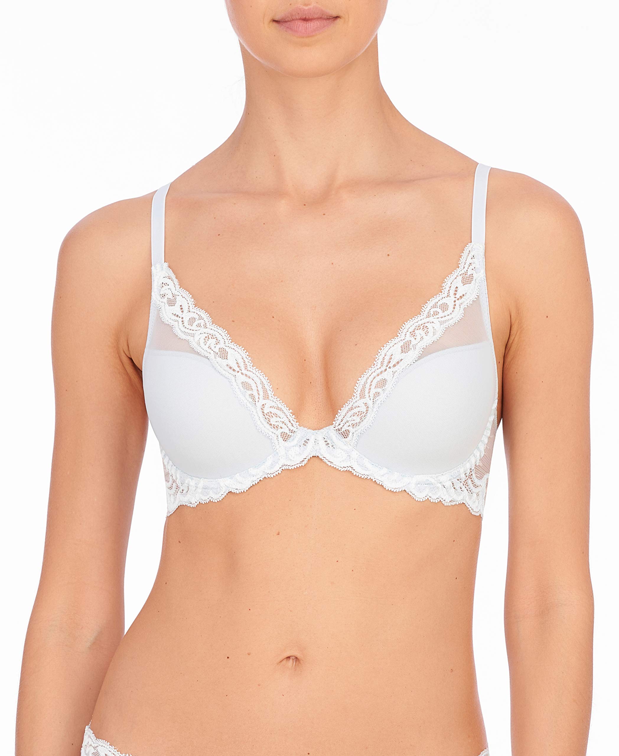 Natori Women’s Feathers Contour-Plunge Bra, White, 30B