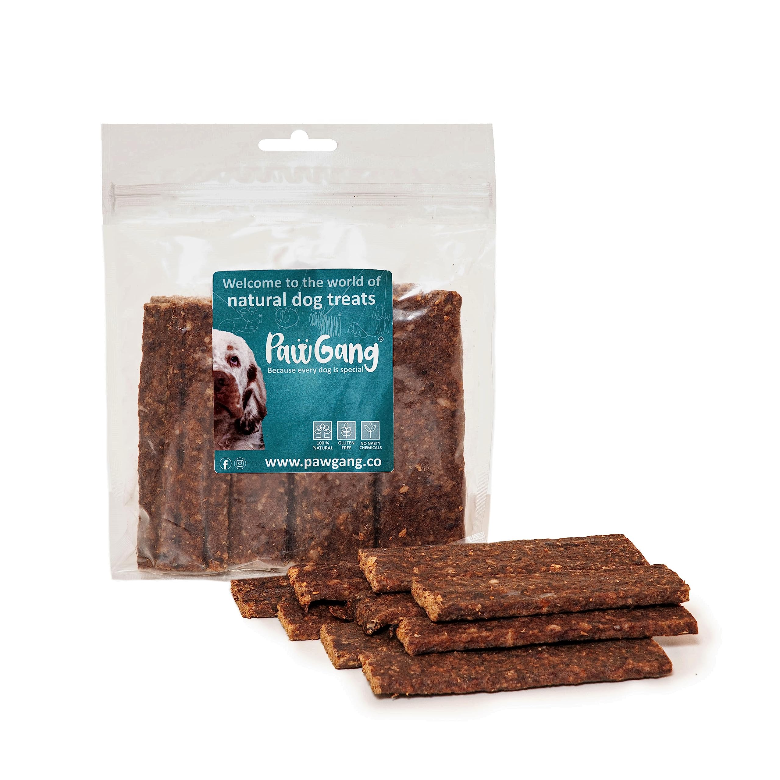 PawGang - Beef Meaty Strips 200g - 100% Natural Training Treats for Dogs Puppies Young Adult Old Small Large Dog - Air Dried Chews Snacks - Healthy Hypoallergenic - Low Fat Grain Free