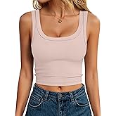 ANRABESS Tank Tops for Women Scoop Neck Crop Sleeveless Top Summer Going Out Basic Tee Cute Ribbed Slim Shirts Clothes 2026