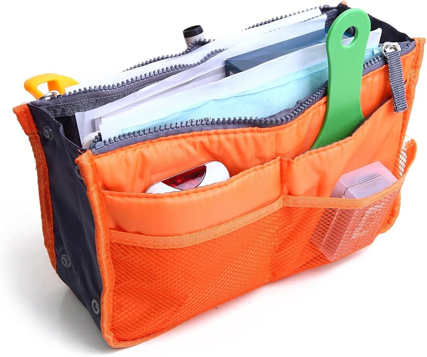 HDE Expandable Handbag Insert Purse Organizer with Handles (11X6.3X3.5