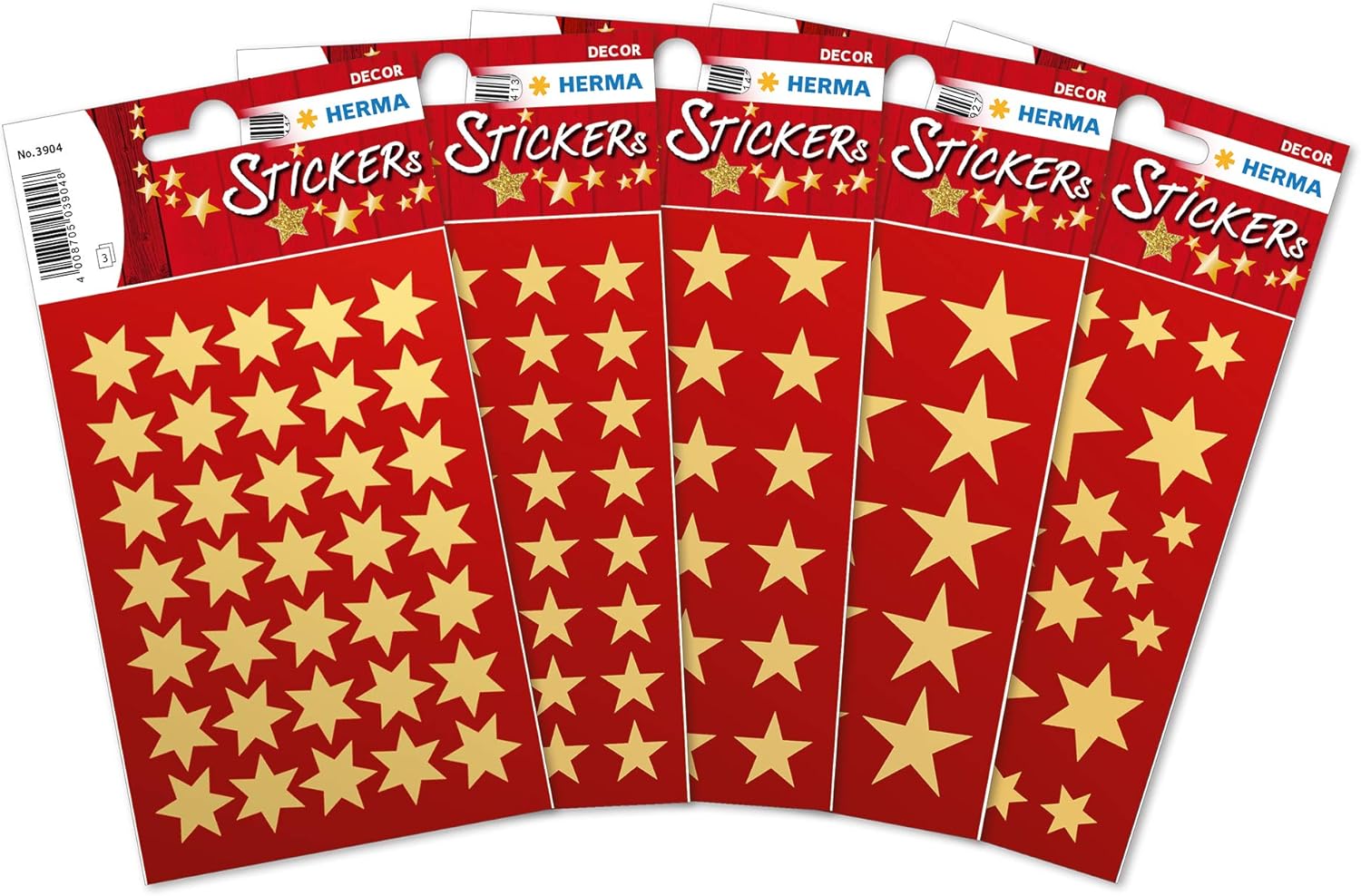 HERMA 423 Christmas Gold Star Stickers for Card Making Crafts, Envelopes and Xmas Decorations