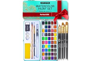 ARTISTRO 50 Watercolor Paint Set - Portable Paint Kit - Perfect for Gifting to Adults, Teens, Tweens, & Kids - Art and Craft 