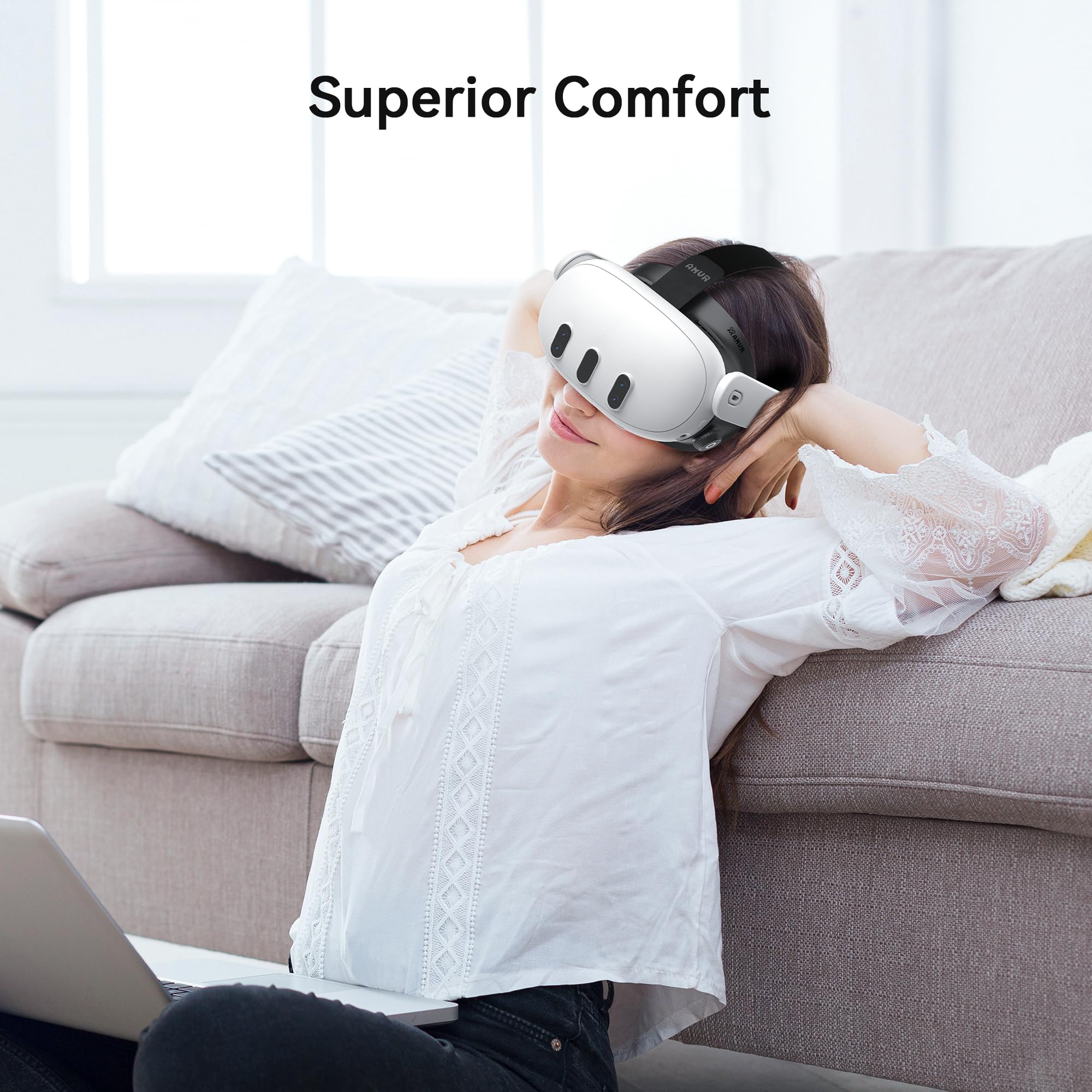 AMVR FC3 Upgraded Face Cover Pad Facial Interface Compatible with Meta/Oculus Quest 3 Accessories, with Knob Adjustable, NOT Compatible with Meta Quest 3S