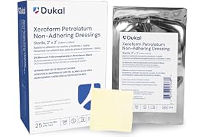 Dukal 214 Xeroform Petrolatum Gauze, Sterile, 2" W x 2" L 25 Count (Pack of 1)