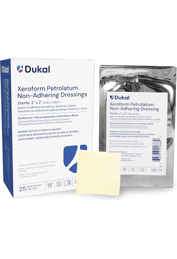 Dr.Med Xeroform Petrolatum Dressing Patch, 25 PCS Non - Foto 5