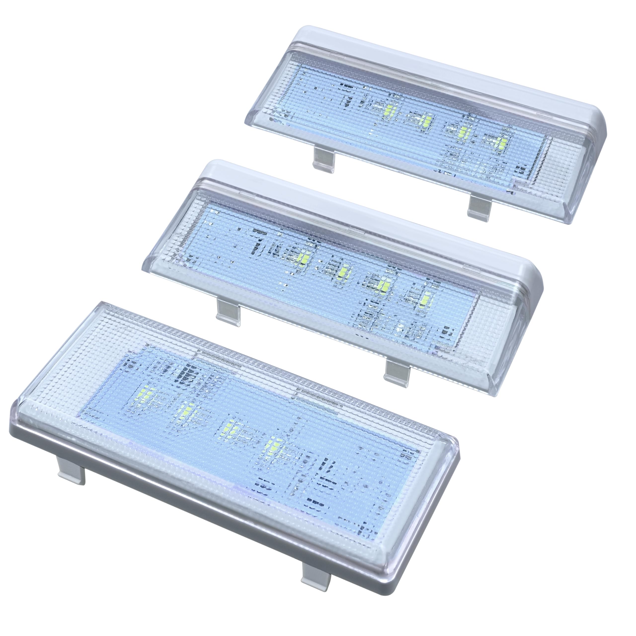 Photo 1 of 2 Pcs W10515057 & 1 Pc W10515058 Refrigerator LED Light Set with Tapered Lens, Compatible with Whirlpool Kenmore Maytag KitchenAid, Replaces WPW10515057 WPW10515058 AP6022533 AP6022534 PS11755866
