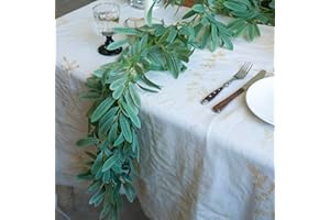Hypestar Garland for Table Decor, Artificial Greenery Garland Faux Leaf Vine Centerpiece for Dining Table, Wedding, Party, Ho