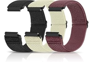 Relting Compatible with 16mm 18mm 19mm 20mm 22mm Watch Bands Quick Release Replacement Wristband,Adjustable Stretchy Nylon Solo Loop Straps Fabric Braided Sport Elastic Bands for Men Women