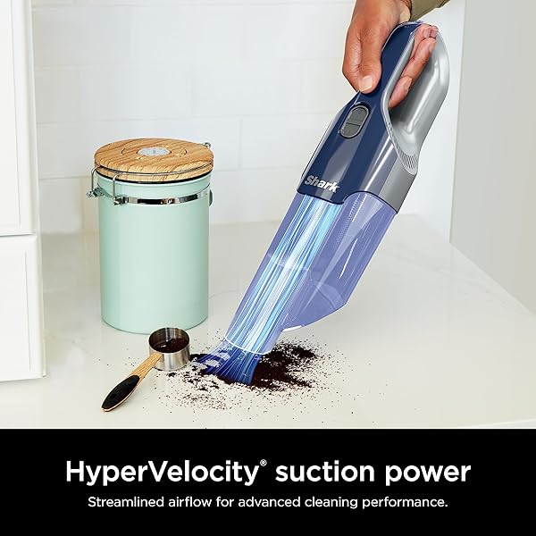 SHARK CYCLONE PET HANDHELD VACUUM WITH 8″ CREVICE TOOL, HYPERVELOCITY SUCTION, NAVY BLUE/GREY, CH701
