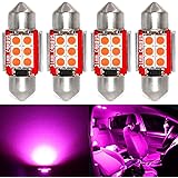 PHINLION Super Bright DE3175 LED Purple Bulb 3030 6-SMD Festoon 1.25" 31mm DE3021 DE3022 Miniature LED Bulbs for Car Interior