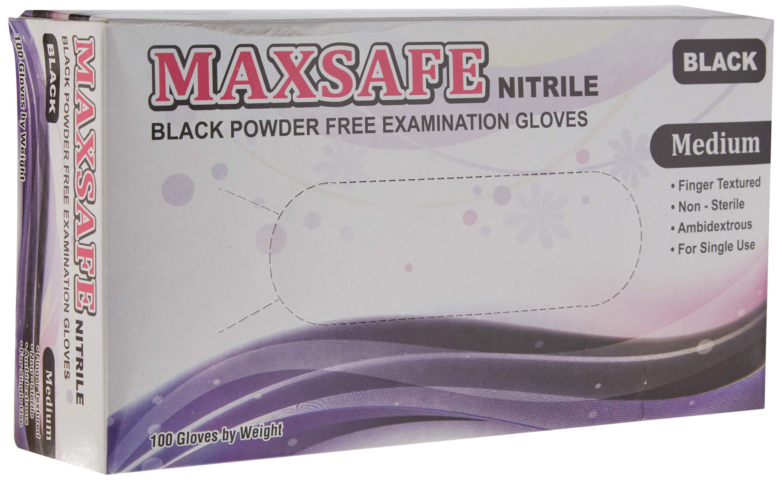 Maxsafe Maxsafe Nitryl Gloves Size M #Black 100 Pcs 110g