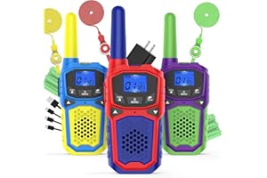 WOKTOK Walkie Talkie Rechargeable 3 Pack, Long Range Walkie-Talkie for Adults Kids Easy to Use Small 2 Way Radio Hands-Free Outdoor Camping, Hiking