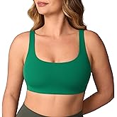 UNISSU Hugcurve Double Lined No Padding Sports Bra Scoop Neck Cross Back Convertible Wireless Yoga Workout Crop Top