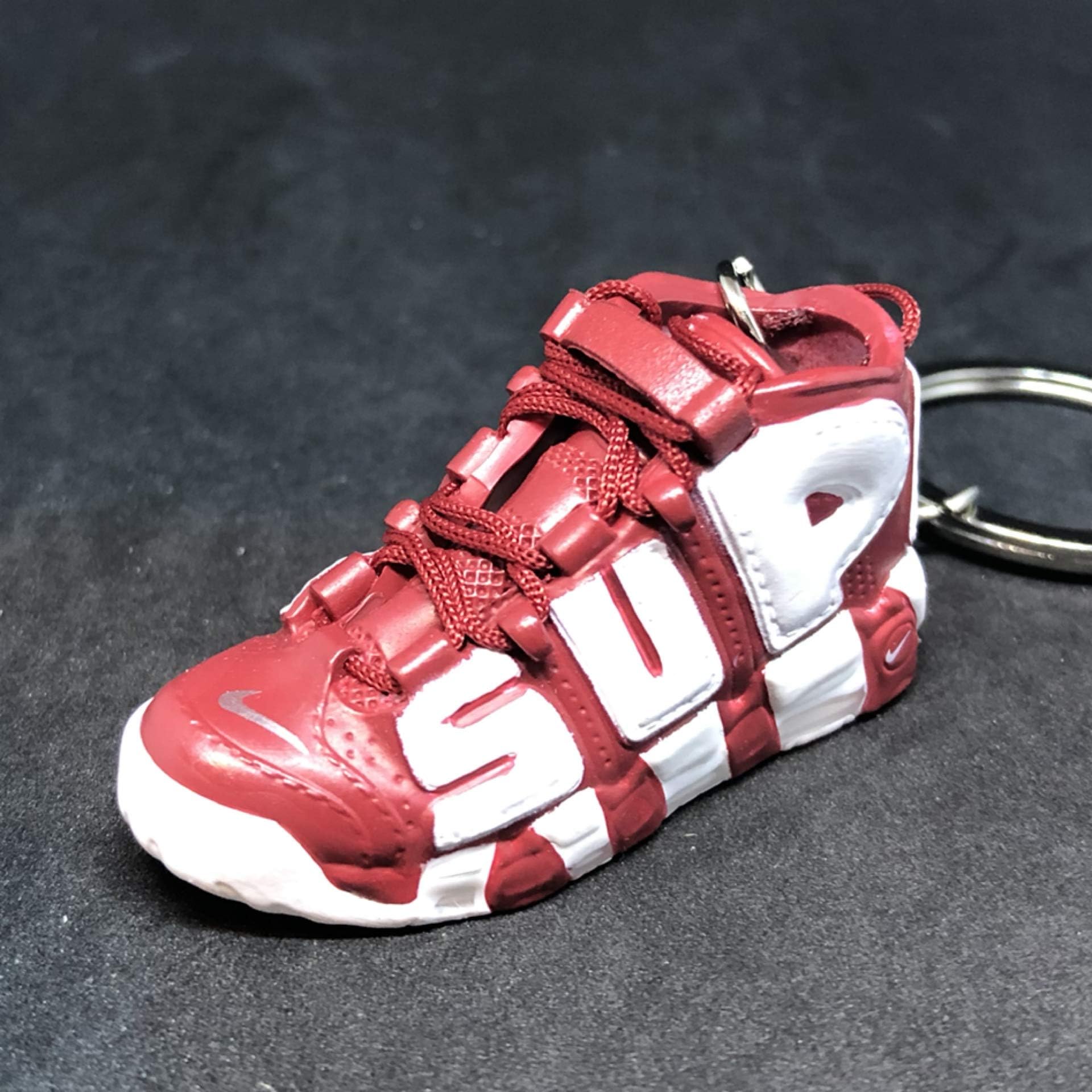 Air More Supreme Uptempo Red Suptempo OG Sneakers Shoes 3D Keychain 1:6 Figure