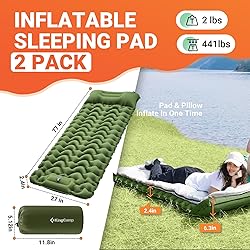 KingCamp Camping Sleeping Pad 2 Pack, Lightweight