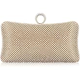Dexmay Rhinestone Clutch Purse with Crystal Clasp Evening Handbag for Bridal Wedding Party
