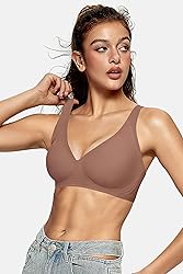 OEAK Womens Deep V Bras Wireless Comfortable Bra