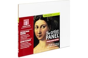 Ampersand Art Supply Wood Gesso Art Painting Panel: Canvas Texture, 3/8 Inch Depth, 8" x 10"