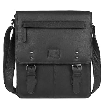 HORNBULL Genuine Leather Black Marco Messenger Bag