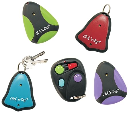 Click &#x27;n Dig Model E4 Key Finder. 4 Receivers. Wireless RF Remote Item, Wallet Locator