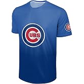 FOCO MLB Men's Official Distressed Primary Logo Polyester Gradient T-Shirt