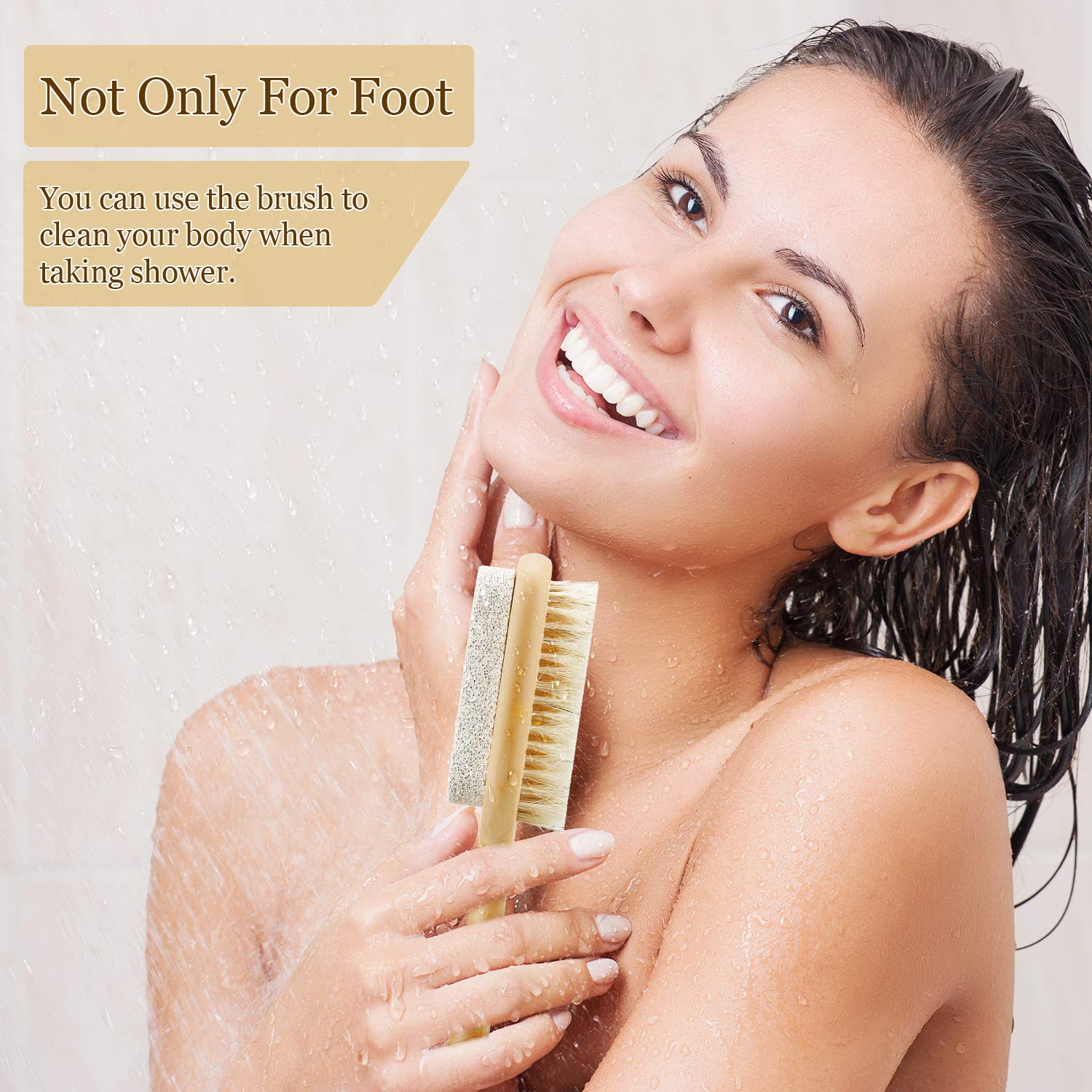 2 Pieces Foot File Callus Corn Remover Pumice Stone Brush Foot Scrubber Exfoliator Double Side with Pumice Stone and Bristle Brush Heel Scraper Foot Care Tools for Feet Dry Dead Skin: Beauty