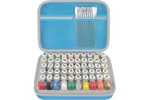 ALKOO Model Paint Storage Case for Testors Paint Set, Paints Organizer Carrying Bag Holds 60 Bottles with 9 Fine Detail Miniatures Paint Brushes, Enamel Paint Container- Paint Not Included(Blue)