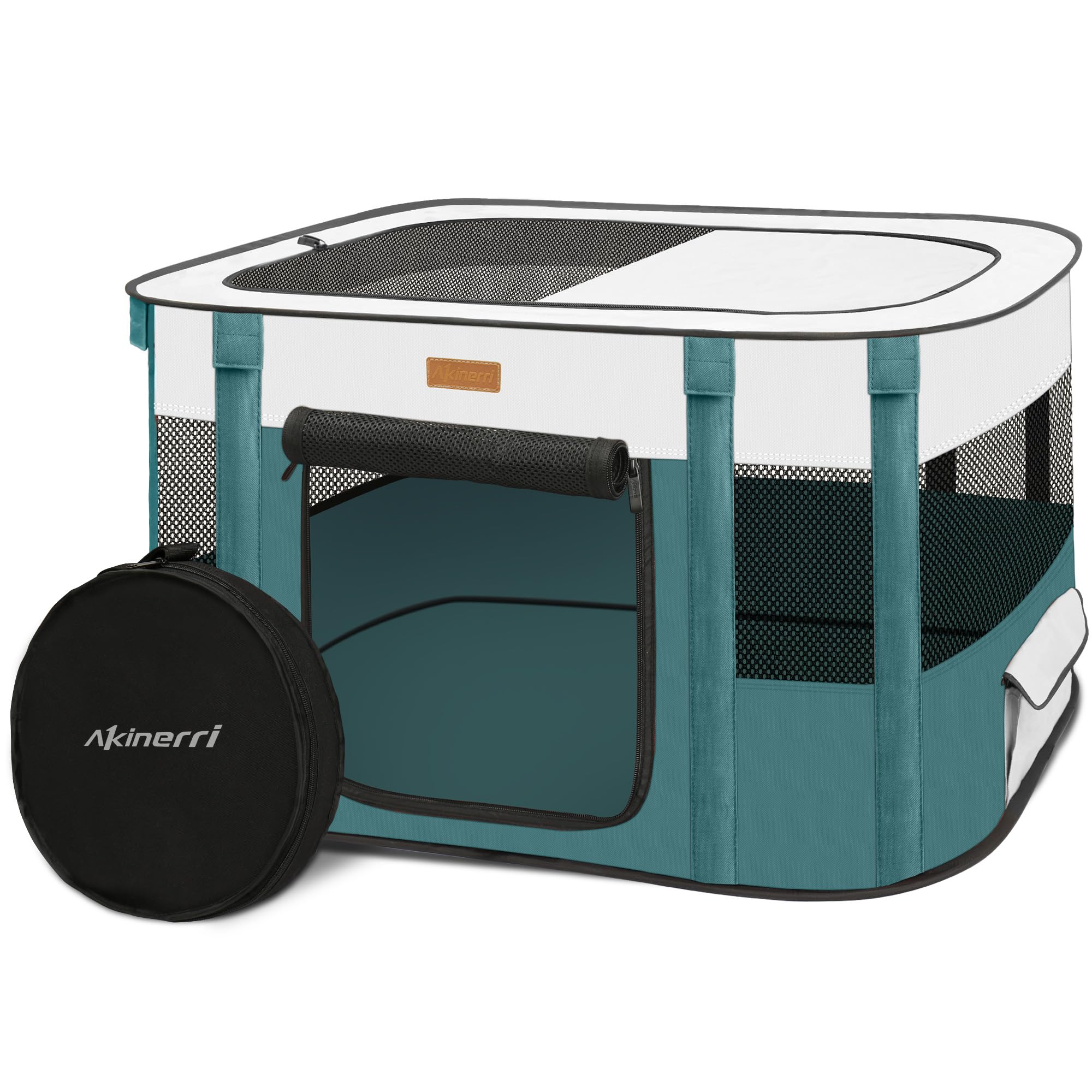 Photo 1 of Dog Playpen - Foldable Cat Play Pens for Pubby,Kitten, Rabbit,Portable Pet Tent with Carring Bag for Indoor/Outdoor Travel Camping (Blue-Medium)