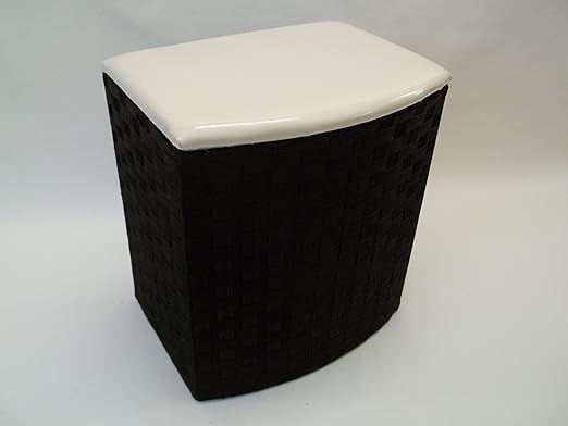 Sitzwäschetruhe Wäschekorb Wäschetonne aus Nylon, schwarz-weiß, Gr.1