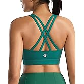 RUNNING GIRL Sports Bra for Women,Strappy Running Criss-Cross Back High Impact Sports Bra with Sewn in Pads