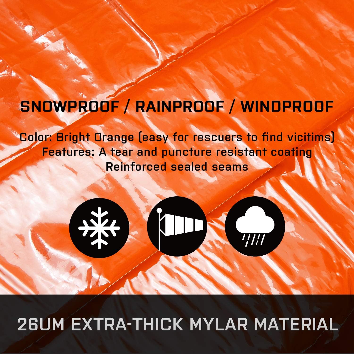 W WIREGEAR Bivy Bag Emergency Sleeping Bag Survival Sleeping Bag Lightweight and Waterproof Includes Fire Starter 5 Fire Tinders Suitable for Hiking Camping Outdoor Activities : Sports & Outdoors