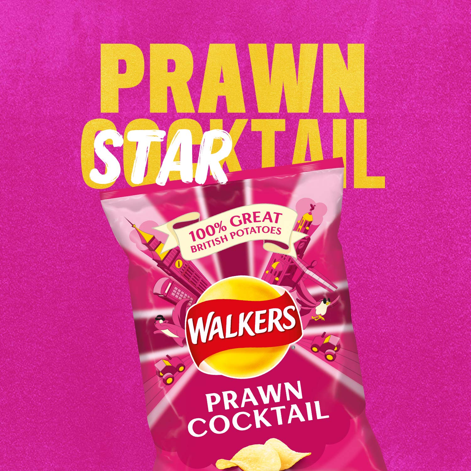 Walkers Prawn Cocktail Crisps Box, 32.5 g, Case of 32 Buy Online in