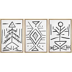 SIGNWIN Framed Canvas Print Wall Art Triangle Geometric...