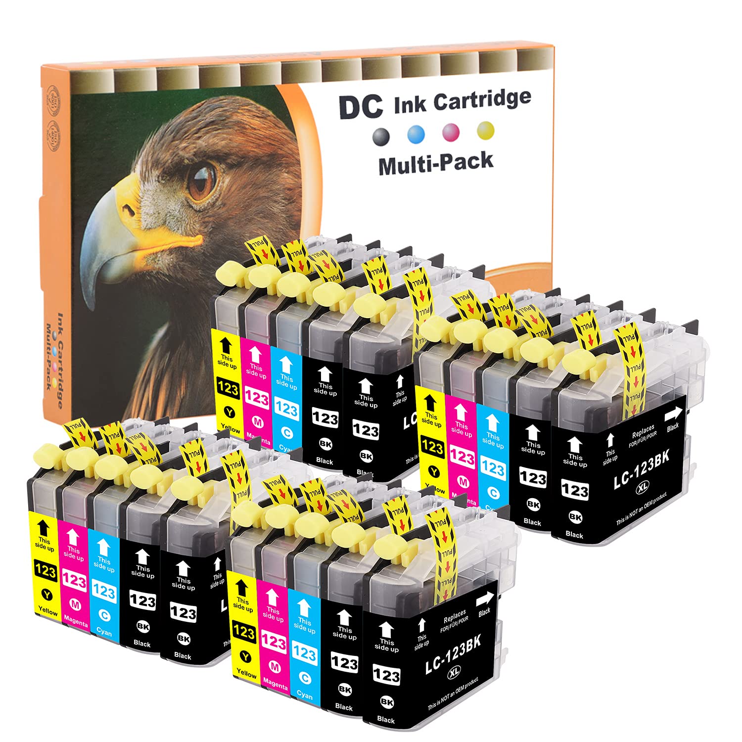 D&C Compatible Ink Cartridge for Brother LC123 LC123XL for Brother DCP-J132W DCP-J152W DCP-J172W MFC-J6520DW MFC-J6720DW MFC-J6920DW MFC-J4510DW MFC-J470DW DCP-J4110DW DCP-J552DW (20 Pack)