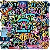 120PCS Neon Baseball Stickers Baseball Party Favors Birthday Party Decorations Vinyl Waterproof Stickers for Water Bottle Laptop Luggage Helmet