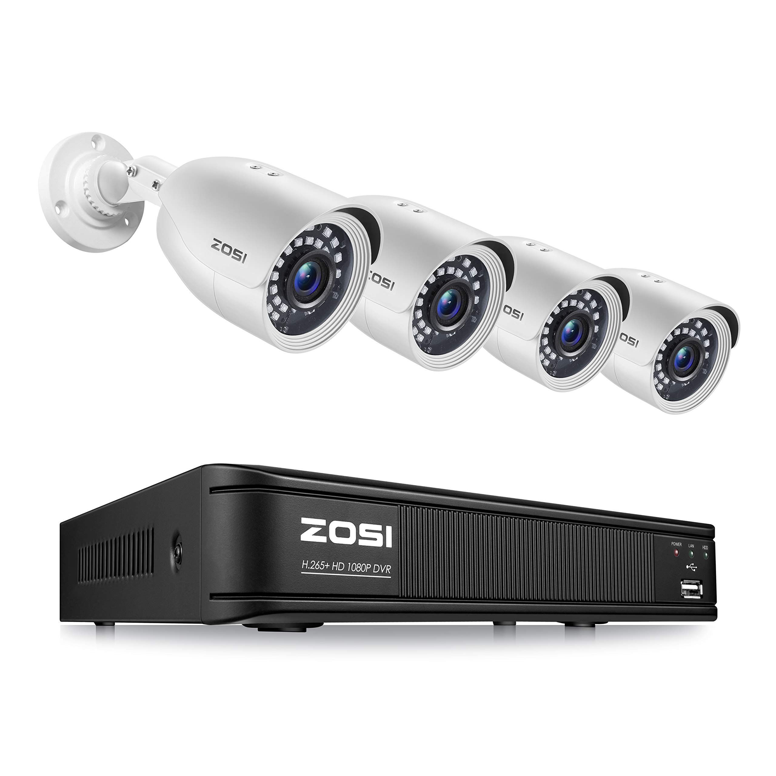 ZOSI H.265+ Full 1080p Home Security Camera System Outdoor Indoor, 5MP