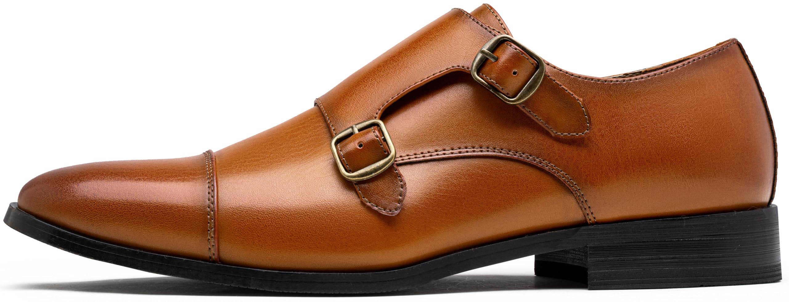 Condition photo showing New/Like New for jousen dress shoes for men monk strap loafers for men (amy9069 brown 10)