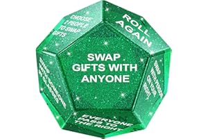 ESENHARBER Santa Swap Gift Exchange Dice, Xmas Stocking Stuffers 2025, Snowflake Exchange Game, 12 Sided Dice for Holiday Parties, Family Gatherings & Office Events with Themed Gameplay Actions