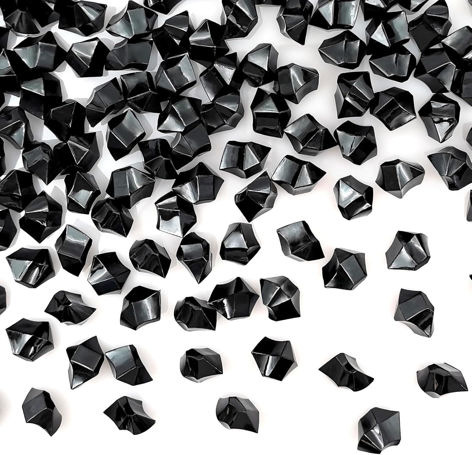 Vase Fillers - LYFJXX Black Vase Fillers for Home Decor, Fake Crushed Ice Cubes, Vase Fillers, 150 pcs Reusable Fake ice Cubes for Photography Accessories Props Decoration for Wedding