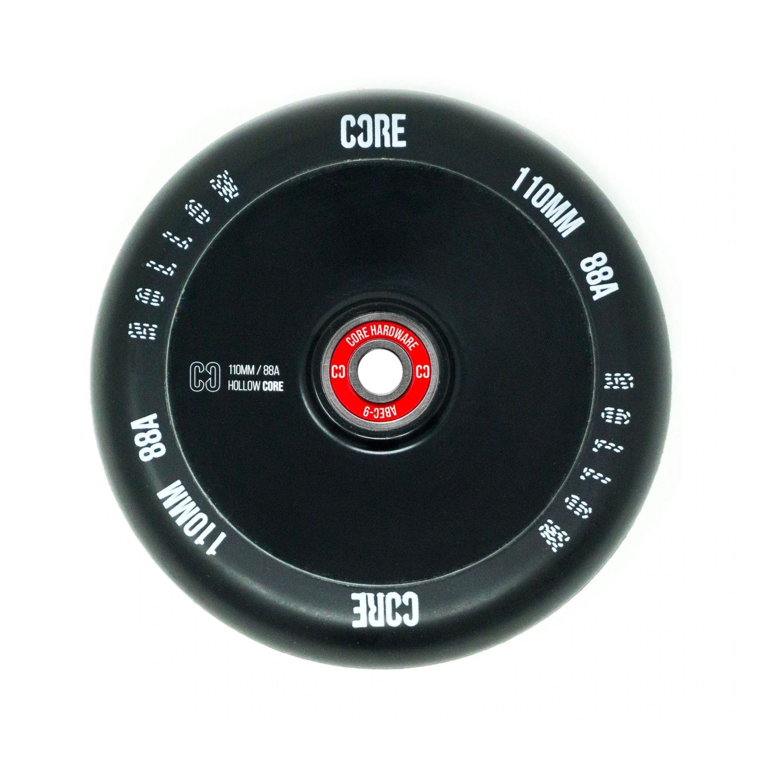 CORE Hollow Stunt Scooter Wheel 110mm ABEC 9 Bearings (Replacement Pro Scooter Wheels) - Black — image 1