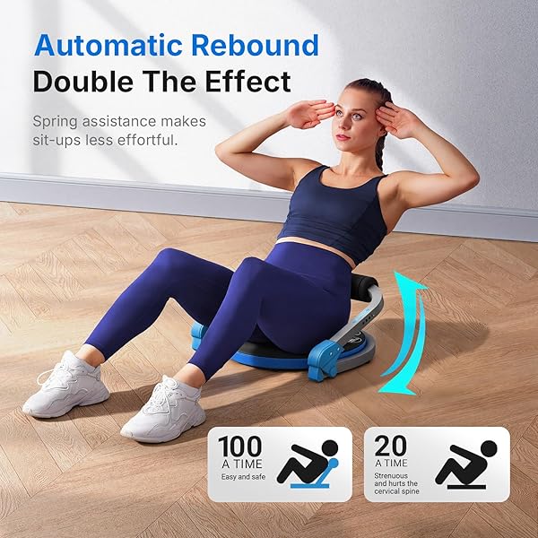 MERACH AB MACHINE, SIT UP EXERCISE EQUIPMENT WITH 3 ADJUSTABLE RESISTANCE LEVELS, AUTOMATIC REBOUND AB CRUNCH MACHINE FOR CORE WORKOUT, AB WORKOUT EQUIPMENT FOR STOMACH