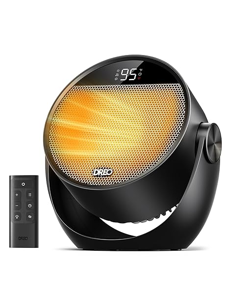 DREO SPACE HEATER 1500W, 60° ADJUSTABLE TILT, 10.5FT/S...