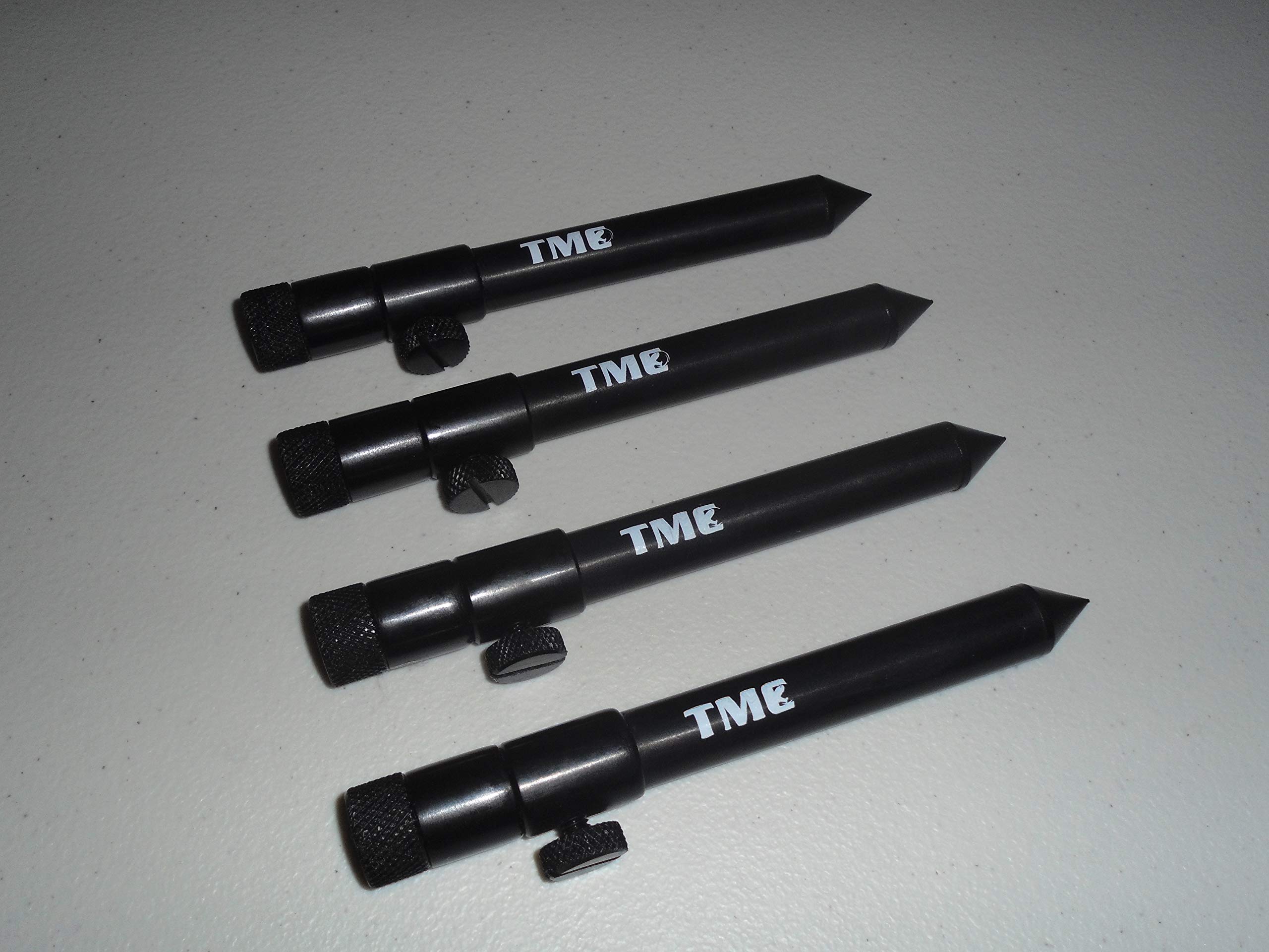 TMC 4 x Lightweight Aluminium Extendable Bank Sticks 15-25 cm's. Rod Rests, Buzz Bar, Alarms. Carp & Coarse Fishing