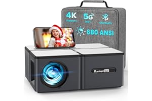 Projector with WiFi and Bluetooth 4K Supported - 680ANSI Outdoor Movie Native 1080P Projector with 300" Display & Zoom, MaxAngel Portable Home Theater Video Projector for Phone,TV Stick, PS5, Laptop