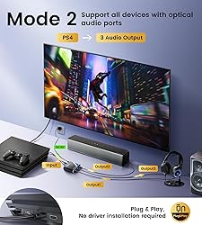 NEWCARE Optical Audio Splitter 1 in 3 Out,SPDIF