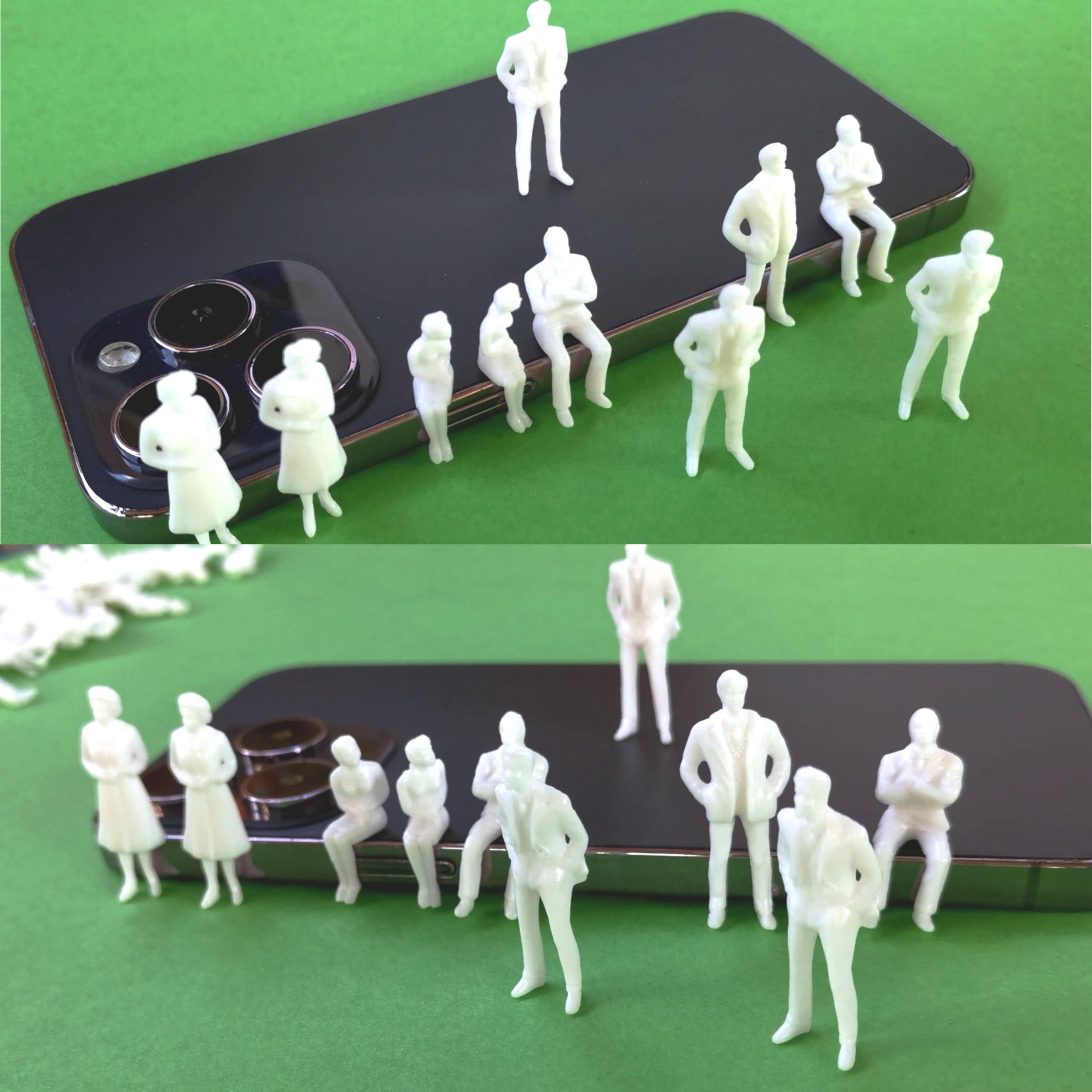 FANGHUIER 100 Pieces Figures Seated Travelers Miniature Figures 1:50 New White Unpainted Character Models Miniature Figure (1:50 white)